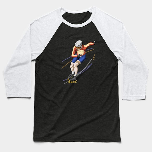 Speedskating Baseball T-Shirt by sibosssr